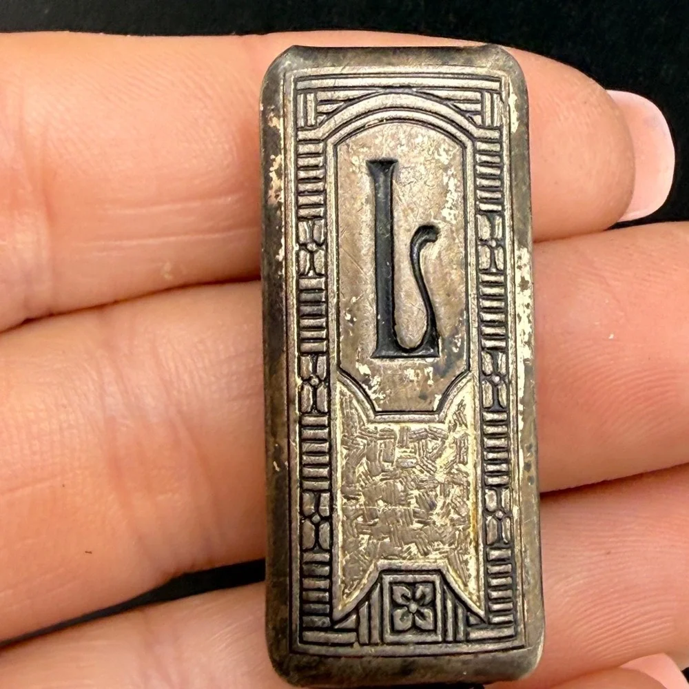 Vintage Hickok Beltogram Watch Chain Fob Silver Tone